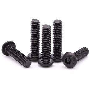 5/16-18 x 1/2 inch Button Head Socket Head Cap Screws, Grade 10.9 Alloy Steel, Allen Hex Drive, Full Machine Thread, Black Oxide Finish, 20 PCS