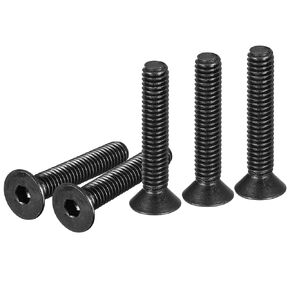 5/16-18x3" Flat Head Socket Cap Screws, 10 Pack Hex Socket Flat Head Screws Carbon Steel Black Oxide, Full Thread, Countersunk Bolts