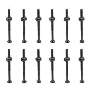 12 Pcs Crib Screws Replacement Kit, M6 x120mm Crib Bolts Hex Drive Socket Cap Screws, Bunk Bed Bolts Furniture Barrel Screws Bolt Nuts (M6 x 120mm, Black)