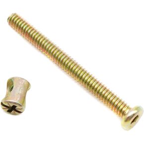 binifiMux 15-Pack Imperial 1/4-20" Hex Socket Cap Crib Screws Barrel Nuts Set for Furniture Chairs Cot Bunk Bed Zinc Plated (2 Inch)