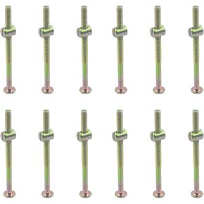 12 Pcs Crib Screws Replacement Kit, M6 x120mm Crib Bolts Hex Drive Socket Cap Screws, Bunk Bed Bolts Furniture Barrel Screws Bolt Nuts (M6 x 120mm, Black)