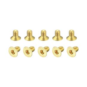 uxcell Flat Head Socket Cap Screws, M3-0.5 x 8mm Brass Inner Hex Drive Fasteners Bolts 20Pcs
