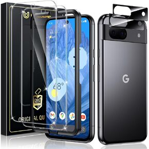 واقي شاشة UniqueMe for Google Pixel 8a، [فتح بصمة الإصبع المتوافق] قطعتان من واقي عدسة الكاميرا المقاوم للكسر من الدرجة العسكرية وقطعتان من الزجاج المقسى 9H لبكسل 8a in Kuwait