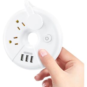 NTONPOWER Travel Power Strip, Cruise Approved Power Strip, Portable Power Strip Flat Plug - 3 Outlets with 3 USB Ports, 4 ft Travel Extension Cord for Cruise Accessories Must Haves, Travel Essentials
