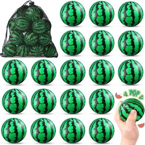 20 Pcs Stress Balls Bulk 2.5 Inch Watermelon Party Favor Mini Foam Balls Stress Relieve Fidget Sensory Toy with Drawstring Bags for Children Adults Gifts Party Christmas Decorations