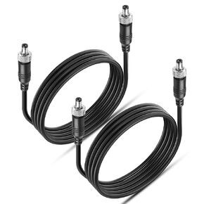 CERRXIAN Male to Male DC Extension Cord, 5.5mm x 2.1mm Male Universal DC Power Extension Cord with Locking nut Fixing for Security Camera, LED Strip, LED Display, IP Camera, DVR, Router 3.2ft - 2PCS