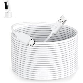 16 ft Power Cable for Ring Pan-Tilt Indoor Cam (2024 Release), USB-A to USB C Long Extension Cord