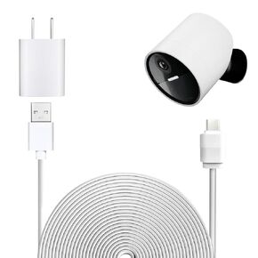 16.5FT/5M Weatherproof USB Charging Cable for SimpliSafe Wireless Outdoor Security Camera - White