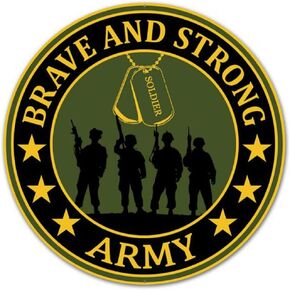 Craig Bachman 12" Round Military Sign: Army Metal Wreath Accent Sign MD0446