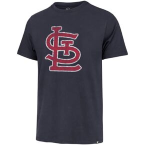 MLB Men's Distressed Imprint Match Team Color Primary Logo Word Mark T-Shirt (St Louis Cardinals Navy, Medium)