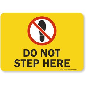SmartSign - S2-0762-AL-10 لافتة "لا تخطو هنا" | 7 × 10 بوصة ألومنيوم in Kuwait