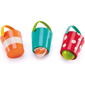 Hape Happy Buckets Set | Three Water Wheel Bath Time Toys For Toddlers, Multicolor