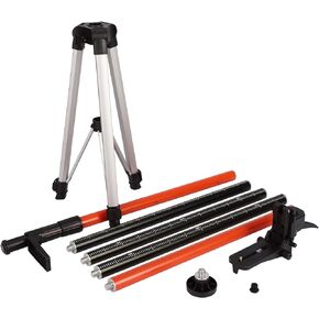 Laser Level Pole, Telescoping Tripod Pole 12 FT/3.7 M with Tripod Adjustable Mount 5/8'' and 1/4'' Thread for Laser Rotary and Line Rotary Lasers (MP1 Pole Without Tripod)