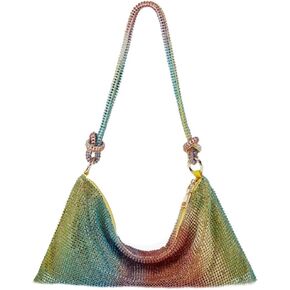Rhinestone Purse Women's Evening Handbags, Sparkly Hobo Bag for Party Prom Wedding