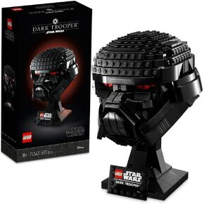 Lego 75343 Star Wars Dark Trooper Helmet Collection Wars Buildable Display Stand with Set Nane Logo