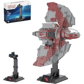 Display for Lego T-6 Shuttle 75362, Show Starship Building Toy for Fans, Can Fixed 4 Figures, 75362 Display Stand Model, Best Gift and Movie Collectible for Adults(87PCS)