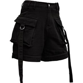 Denim cargo pants casual pocket shorts elastic waist women shorts