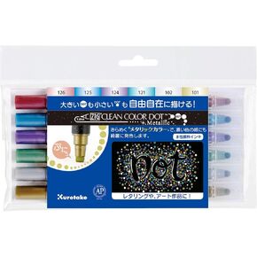Kuretake TC-8100/6V ZIG Clean Color Dot Metallic 6 Colors