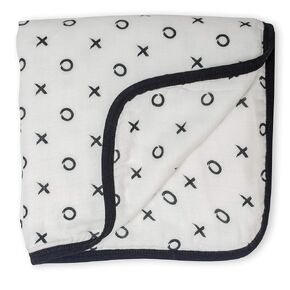 lulujo Baby Silky Soft Breathable Muslin Baby Quilt & Toddler Blanket, 47 X 47", Hugs & Kisses