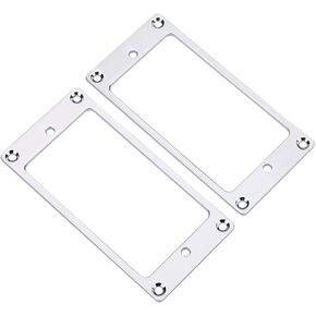 2pcs Pickup Mounting Ring, Gold Metal Pickup Rings, Flat Humbucker Mounting Ring for Electric Guitars(Silver)