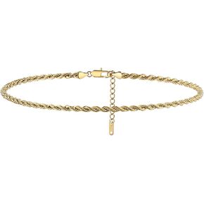 CANDYFANCY Gold Ankle Bracelets for Women Flat Mariner Cuban Rope Snake Anklet 18K Gold Plated Foot Chain Cuban Link Adjustable Ankle Bracelets for Women