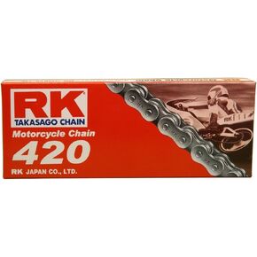 RK Racing Chain M420-114 (420 Series) 114-Links Standard Non O-Ring Chain with Connecting Link