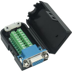 DB15Adapter D-SUB DB15 VGA Female 3Row 15Pin to Terminal Breakout Board Connectors with case