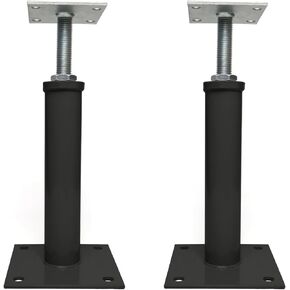 2 PCS Adjustable House Floor Jacks, Post Floor Joist Jacks for Leveling, 11.8" - 16" Height Range, 9920 lbs to 6860 lbs Height Capacity(Each), Telescoping Jack for Temporary Support(Black)