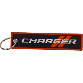 Detroit Shirt Company Dodge Charger Logo embroidered Twill Keychain 5" x 1" | Charger logo front, Classic Dodge Rhombus logo back