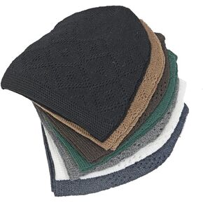 Kufi Hats for Men, Muslim Clothes for Men,%100 Breathable Skull Beanie, Crochet Cap, Handicraft Taqiyah, Cufi, Kufe 10 Pcs