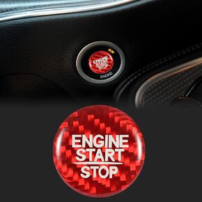 TOMALL Carbon Fiber Car Engine Start Stop Cover Sticker Compatible with Dodge Charger Challenger SRT Durango Engine Switch Power Ignition Cover Trim for Car Push Start Button (Carbon Fiber)