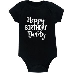 Happy Birthday Daddy Baby OnePiece Bodysuit Clothes Short Sleeve Rompers 0-24Months
