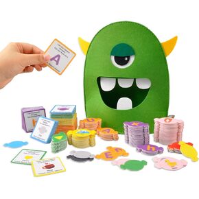 CHEFAN Alphabet Learning Toy,The Alphabet Monster,Letter Recognition Matching Game,Montessori Preschool Toys,ABC Learning Toys for Kids Ages 3, 4, 5, 6