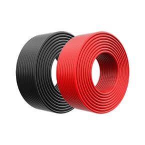PowMr Solar Panel Wire 55FT Black & 55FT Red 10 Gauge Tinned Copper Wire Solar Wire 10 AWG (6mm²) PV Wire Solar Panel Extension Cable -fit for RV, Boat, Inverter, etc.10 AWG Wire 55Ft (Black & Red)