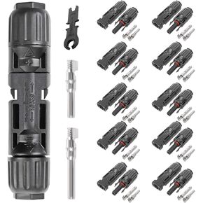 20PCS Solar Connectors, IP67 Waterproof Solar Panel Connector, 1000V 30A Male/Female Solar Wire Adapter Connector for Connecting Solar Panels
