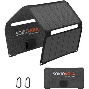 [Upgraded] 28W Portable Solar Panel,Foldable Solar Panel USB-A/USB-C Ports,Solar Panel Portable,IP68 Waterproof Solar Phone Charger for Camping、Hiking、Outdoor Activities
