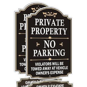 Private Property No Parking Violators Will Be Towed Away at Vehicle Owner's Expense Sign 12" x 18" No Parking Sign Metal Private Property Sign Reflective Rust-Free Aluminum UV Protected Sturdy 2 Pack
