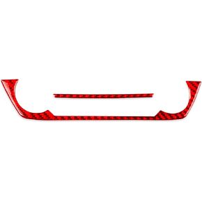 Real Premium Carbon Fiber Car Dashboard Side Rearview Mirror Guard Strip Cover Decal Decoration Compatible with Toyota RAV4 2013 2014 2015 2016 2017 2018 Interior Dash Trim Accessories Red