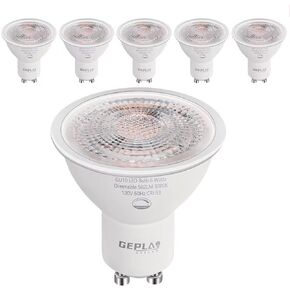 6 Pack GU10 LED Bulb Dimmable 6W 582LM,50W Halogen Replacement, 38 Degree Spotlight 2700K Warm White for Kitchen, Range Hood, Living Room Track Lighting