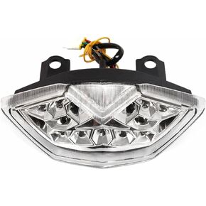 MZS Motorcycle Tail Light, LED Integrated Turn Signal Blinker Clear Lens Compatible with Z1000 2010-2013 | Z1000SX 2011-2019 | KLE650 2010-2019
