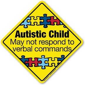 Autistic Child Emergency Alert Magnet by Magnet America is 5.5" x 5.5" Made for Vehicles and Refrigerators
