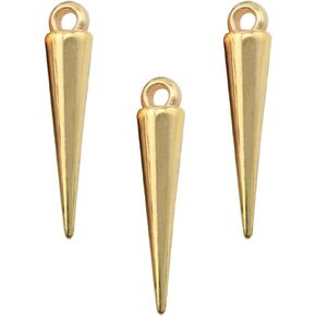 100pcs Gold Long Bullet Spike Cone Shape Charms Pendant Tibetan Style Spike Beads Charms for Bracelet Necklace DIY Jewelry Findings