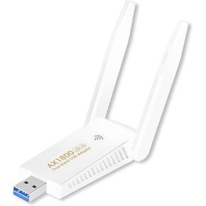 Wireless USB WiFi 6 Adapter for PC - 1800Mbps USB3.0 WiFi Adapter for Desktop PC Laptop with 5Ghz/2.4Ghz Dual Band USB wifi adapter for pc support Windows7/10/11, Wireless Adapter for Desktop Computer
