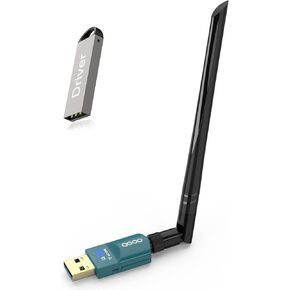 USB Wifi Adapter 1200Mbps QGOO USB 3.0 Wifi Dongle Wireless Network Adapter with Dual Band 2.42GHz/300Mbps 5.8GHz/866Mbps 5dBi High Gain Antenna for Desktop Windows XP/Vista/7/8/10 Linux Mac（green-02）