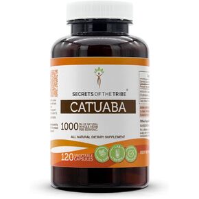 Secrets of the Tribe Catuaba 120 Capsules, 1000 mg, Wildcrafted Catuaba (Erythroxylum catuaba) Dried Bark (120 Capsules)