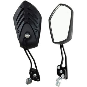ESUPPORT Black Motorcycle Motorbike Bike 8mm 10mm Rearview Side Mirror Handle Scooter ATV ABS Aluminum