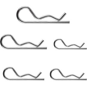 100PCS Cotter Pins Assortment Kit Zinc Plated Steel Hardware Pins 5 Sizes Cotter Pin Set Hitch Pin Clip Metal Spring Pins R Clips Fastener for Trailer Hitch Pin Lock Systems (20 of Each Size) in Kuwait
