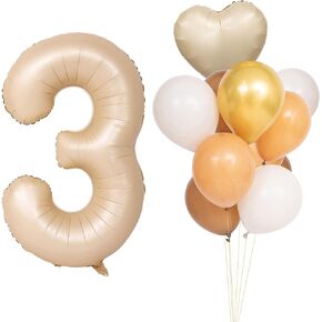 40 In Caramel Number Balloons Helium Foil Mylar latex Balloon Birthday Party banquet Decoration Digital 0