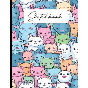 Chibi Kawaii Cats Sketchbook: Adorable Designs of Little Kawaii Cats, Big Size 8.5x11 Inches, 120 Pages
