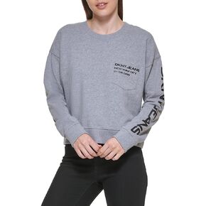 DKNY Women's Jeans Logo Crewneck Pullover